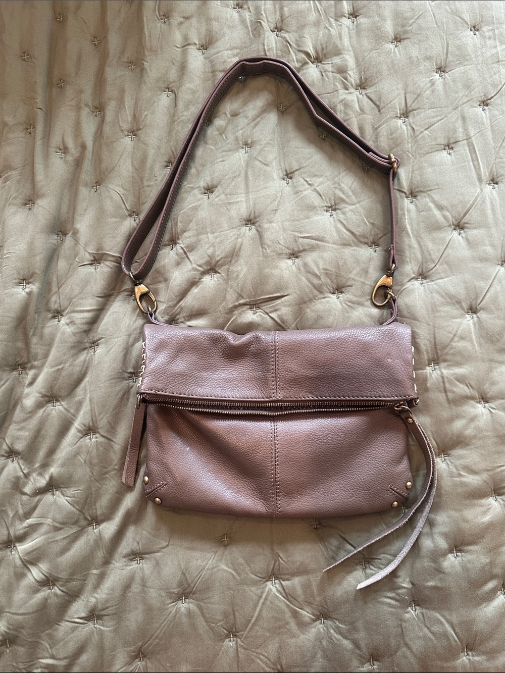 Lucky Brand Fold-Over Leather Crossbody Bag